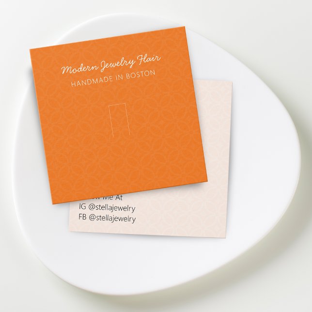 Moderne Muster Orange Ring Anzeige Karte (Modern Pattern Bright Vivid Orange Ring Display Card)