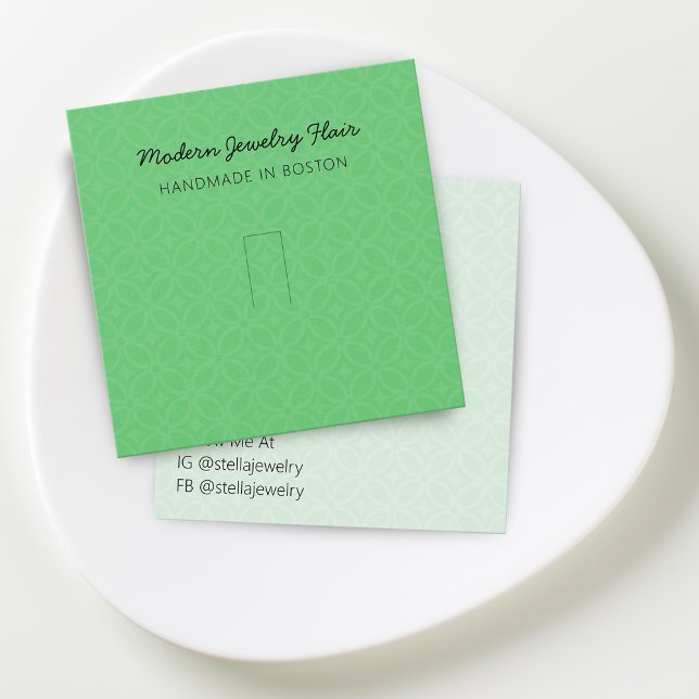 Moderne Muster Ring Anzeige Karte in lebhaftem Grü (Modern Pattern Vivid Green Ring Display Card)
