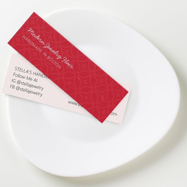 Moderne Muster-Rot-Stud-Ohrring-Display-Karte (Modern Pattern Red Stud Earring Display Card)