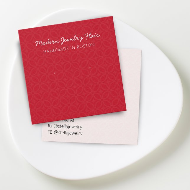 Moderne Muster rote Ohrring-Display-Karte (Modern Pattern Red Earring Display Card)