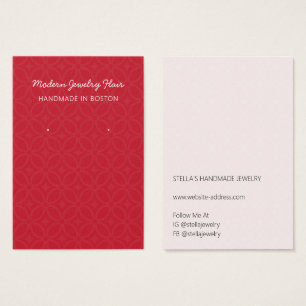 Moderne Muster-Rote Ohrring-Display-Karte