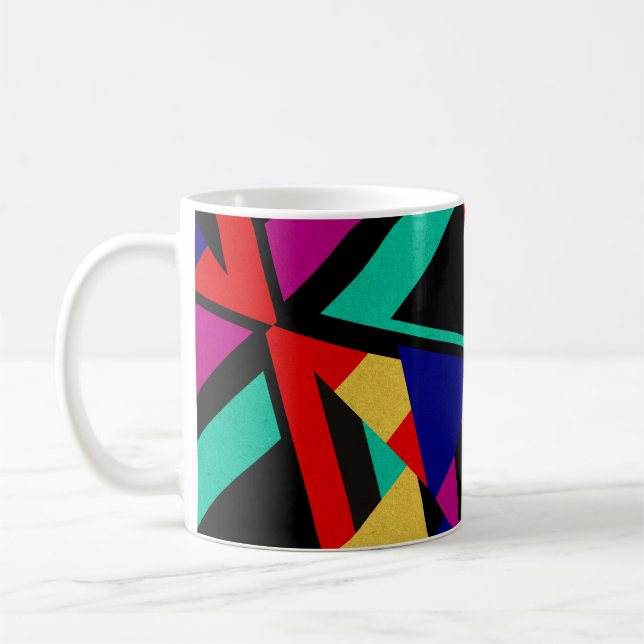Moderne mutige abstrakte Farben Tasse (Links)