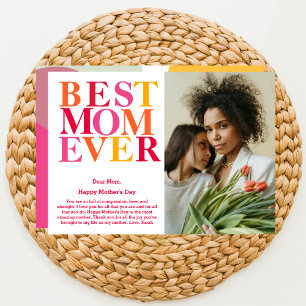 Moderne, mutige, farbenfrohe Beste Mama je Muttert Karte