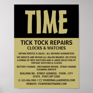 Moderne mutige, horologistische Werbung Poster