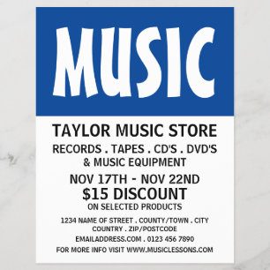 Moderne mutige Musik-Store-Werbung Flyer