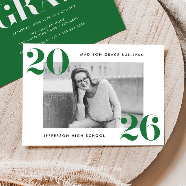 Moderne mutige Partei 2025 für grünes Foto Einladung (Von Creator hochgeladen)