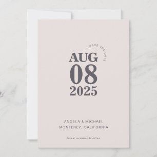 Moderne, mutige Save the Date Hochzeitseinladung Einladung