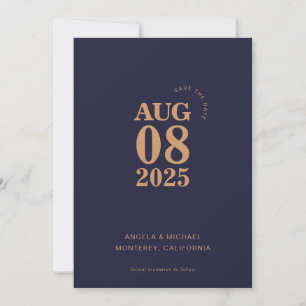 Moderne, mutige Save the Date Hochzeitseinladung Einladung