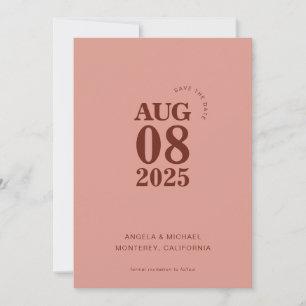 Moderne, mutige Save the Date Hochzeitseinladung Einladung