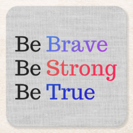 Moderne mutige, starke Wahre Typografie Rechteckiger Pappuntersetzer