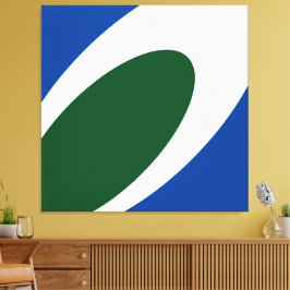 Moderne, mutige, tiefblaue, weiße, grüne Krümmer Leinwanddruck
