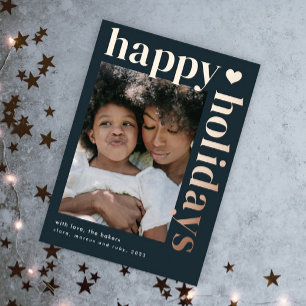 Moderne, mutige Typografie - Happy Holidays Folien Feiertagskarte