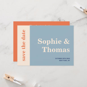 Moderne, mutige Typografie-Hochzeit rettet das Dat Einladung