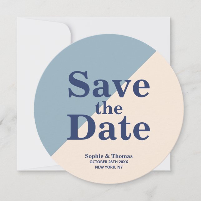 Moderne, mutige Typografie-Hochzeit rettet das Dat Save The Date (Vorderseite)
