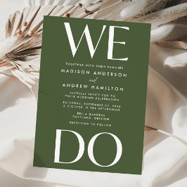 Moderne mutige Typografie Olive Green Wir tun Hoch Einladung