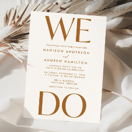 Moderne, mutige Typografie Terracotta We Do Weddin Einladung