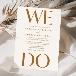 Moderne, mutige Typografie Terracotta We Do Weddin Einladung