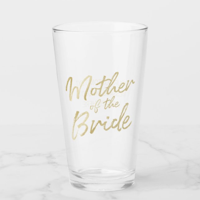 Moderne Mutter der Bride Gold Script Typografie Glas (Vorderseite)