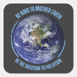 Moderne Mutter Erde Quadratischer Aufkleber