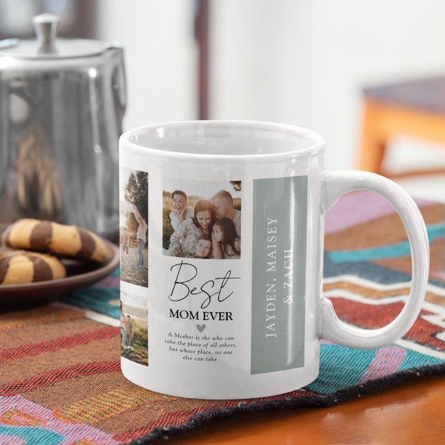 Moderne Mutter-Foto-Raster-Geschenkidee Kaffeetasse (Von Creator hochgeladen)