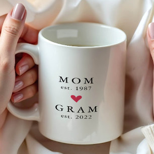 Moderne Mutter Gram Jahr Est. Kaffeetasse