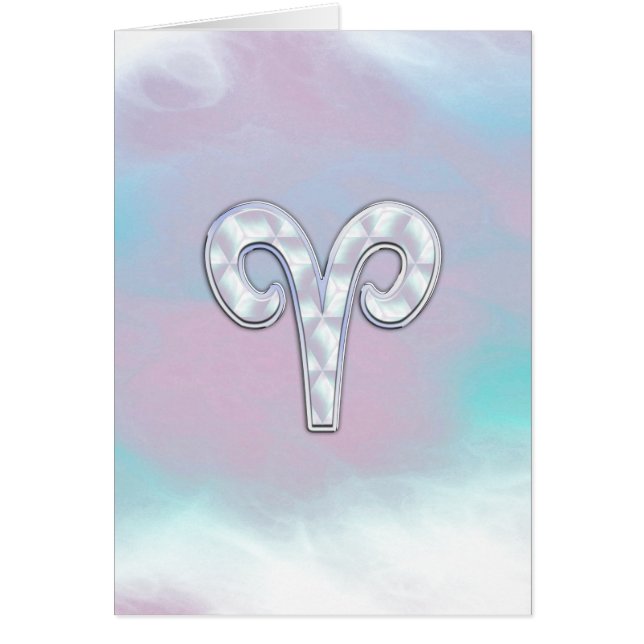 Moderne Mutter Perle Stil Aries Zodiac Symbol (Vorne)