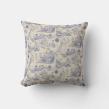 Moderne Mutterschaft Toile de Jouy in Periwinkle