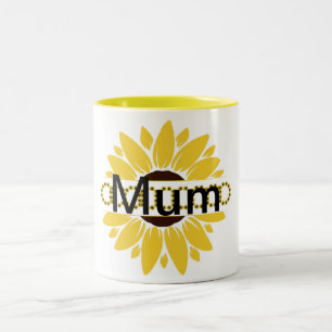 Moderne Muttertags-Sonnenblumen-Zweifarben-Kaffeet Zweifarbige Tasse