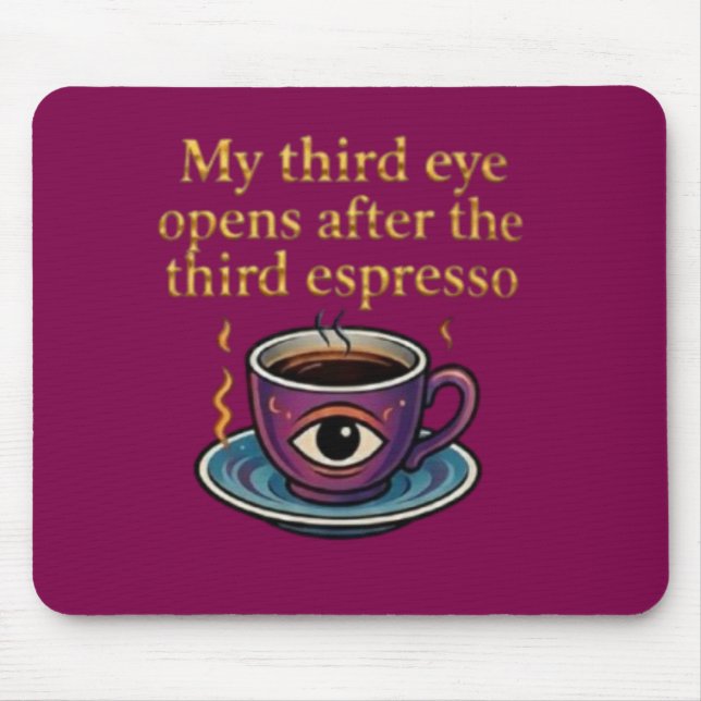 Moderne Mystik-Keeps Coffee Art Meine dritte Augen Mousepad (Vorne)