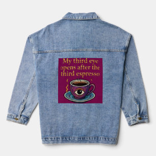 Moderne Mystik-Keeps Coffee Art Meine Drittes-Auge Jeansjacke