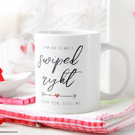 Moderne nach rechts gewischt Personalisierte Jumbo-Tasse