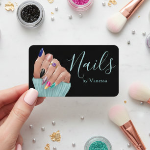Moderne Nageltechniker Manikür Salon Branding Visitenkarte