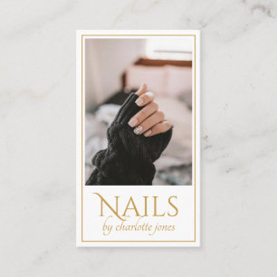 Moderne Nageltechniker-Nagel-Foto Gold Visitenkarte