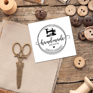 Moderne Nähmaschine Handgefertigt mit Liebe Gummistempel
