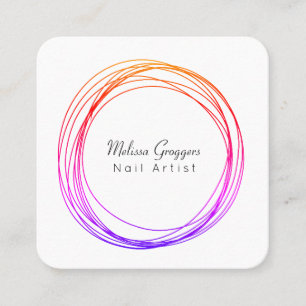 Moderne Nail Artist Imitate Gold Circulars Handgez Quadratische Visitenkarte