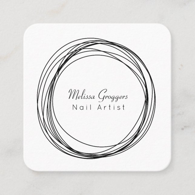 Moderne Nail Artist Imitate Gold Circulars Handgez Quadratische Visitenkarte (Vorderseite)
