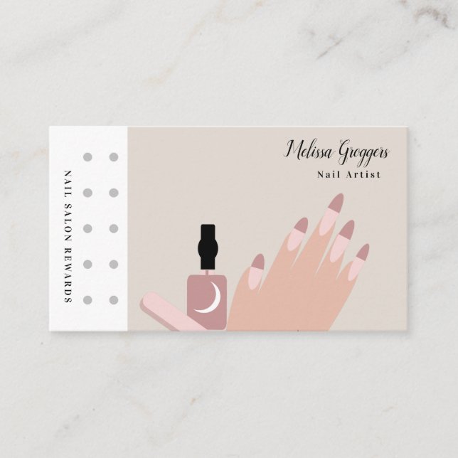 Moderne Nail Artist Logo Prämie Business Card Visitenkarte (Vorderseite)