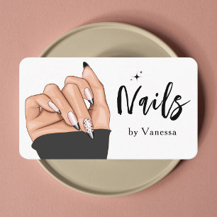 Moderne Nail Artist Salon Qr Code Business Card Visitenkarte
