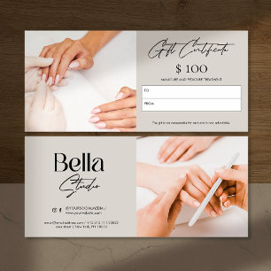 Moderne Nail Tech Beauty Salon Geschenkkarte