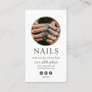 Moderne Nail Tech Foto Business Card Visitenkarte