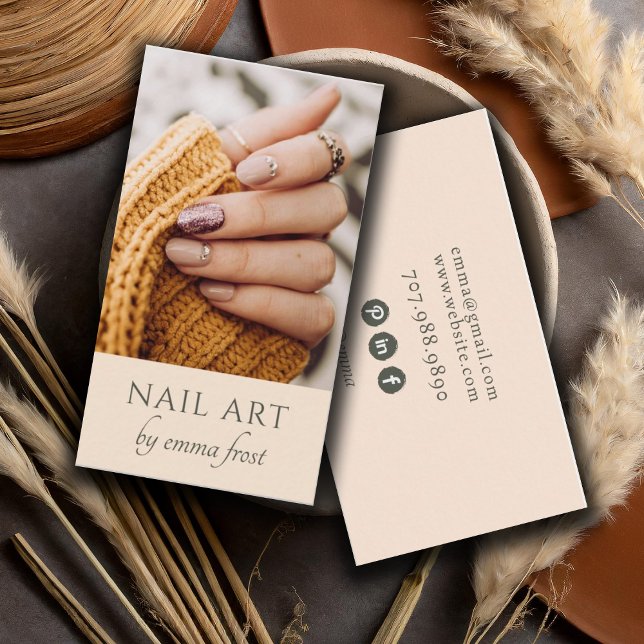 Moderne Nail Tech Foto Business Card Visitenkarte (Von Creator hochgeladen)