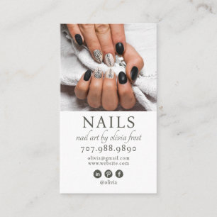 Moderne Nail Tech Foto Business Card Visitenkarte