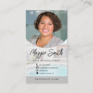 Moderne Name Script Foto Real Anwesen Agent Busine Visitenkarte