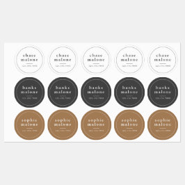 Moderne Name und Telefonnummer Kinderschulmaterial Etiketten