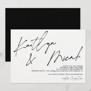 Moderne Namen Drehbuch kalligraphische schicke Hoc Einladung