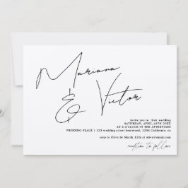 Moderne Namen Drehbuch kalligraphische schicke Hoc Einladung