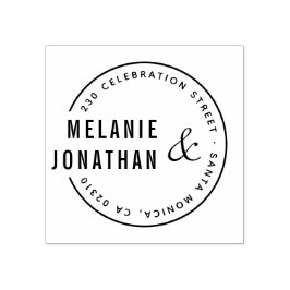 Moderne Namen rund um die Hochzeit Rücksendeadress Gummistempel