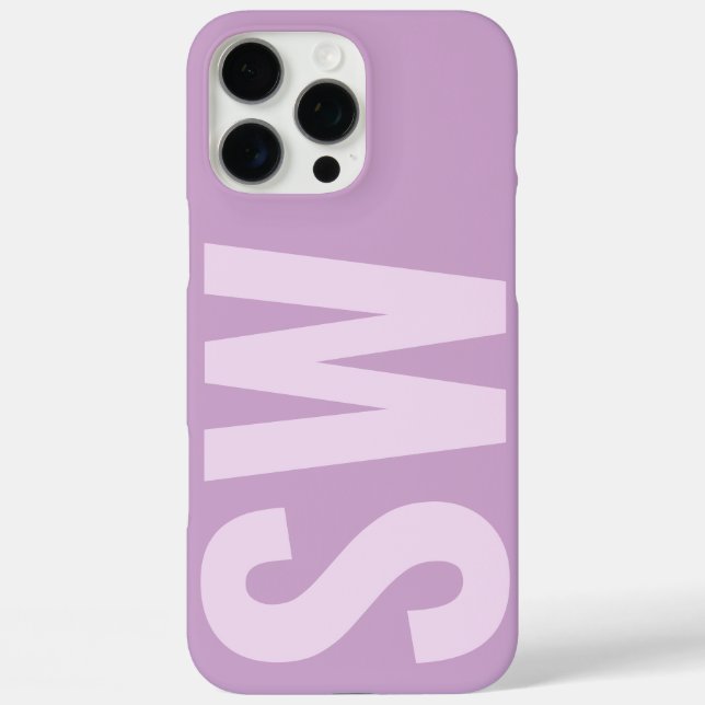 Moderne Namenseingänge Lilac Lila Monogramm Case-Mate iPhone Hülle (Rückseite)