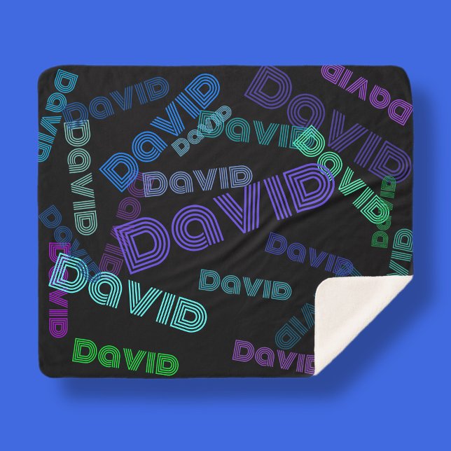 Moderne Namenskollektion | Blues, Purpur und Grünt Sherpadecke (Von Creator hochgeladen)