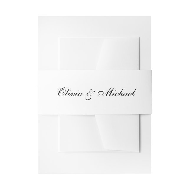 Moderne Namenskript-Hochzeit Einladungsbanderole (Vorderseite Beispiel)